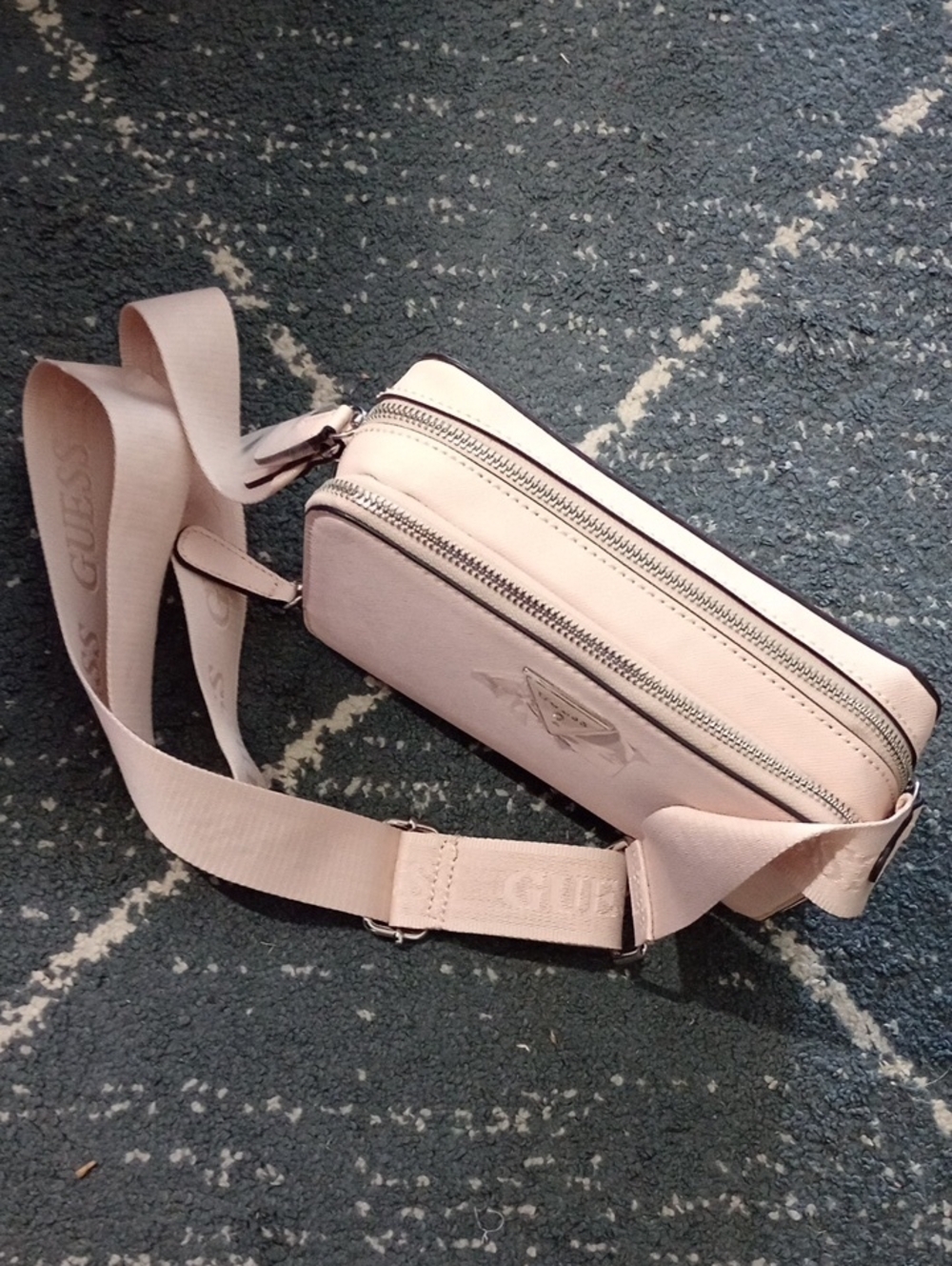 GUESS Light Blush Pink Dual-Zip Belt Bag